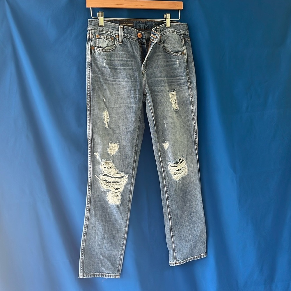 JCrew Vintage Straight Jeans distressed